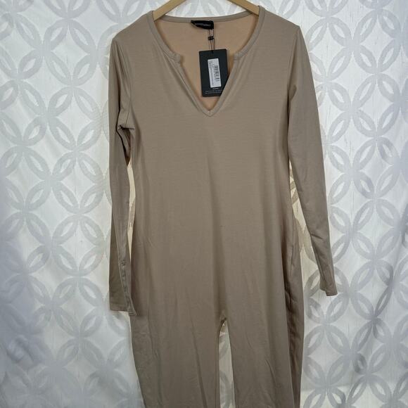 Prettylittlethings Stone Seamless Cotton Elastane V Neck Jumpsuit Size 8 NWT - Picture 7 of 10